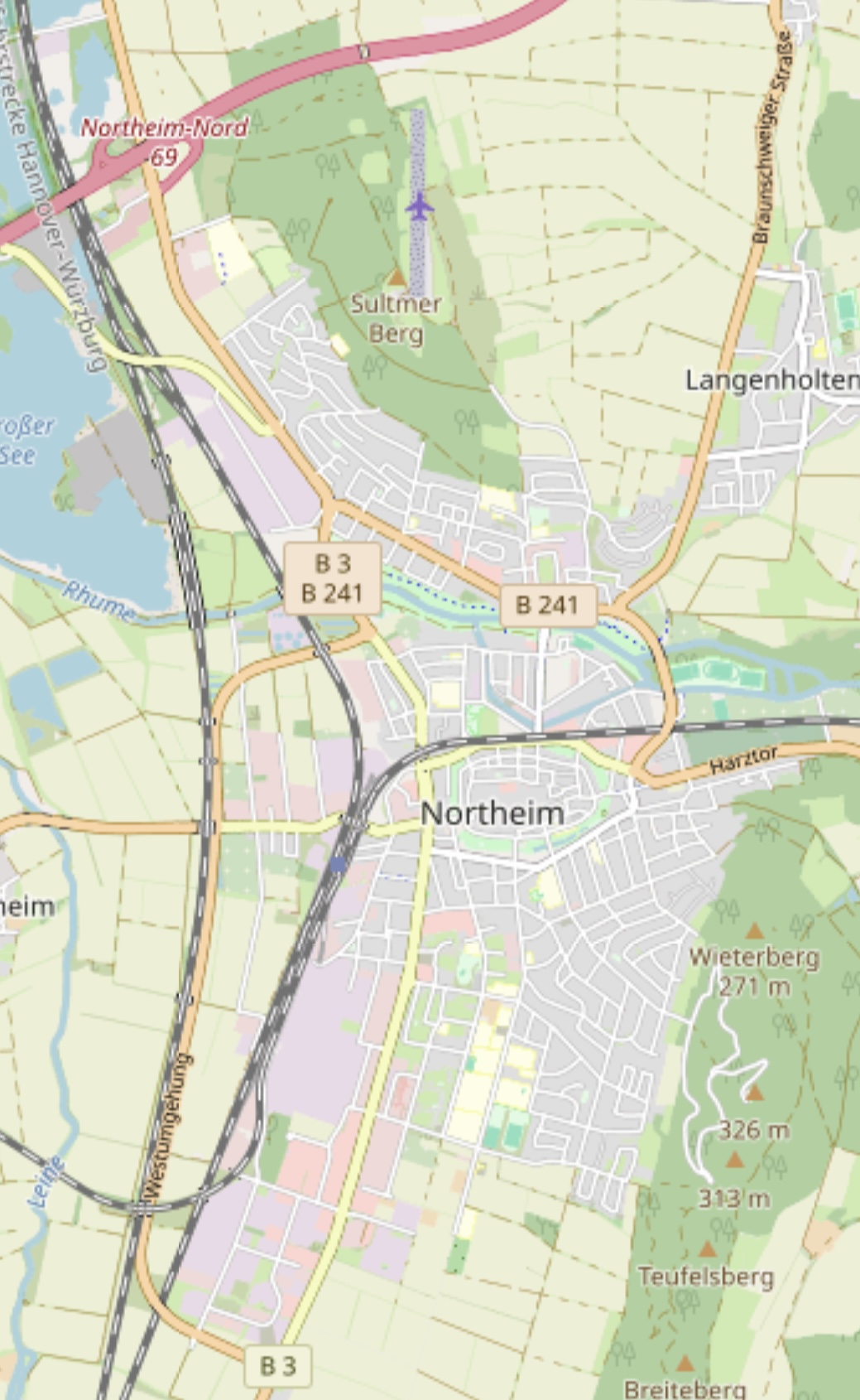 Openstreet Maps Karte von Northeim
